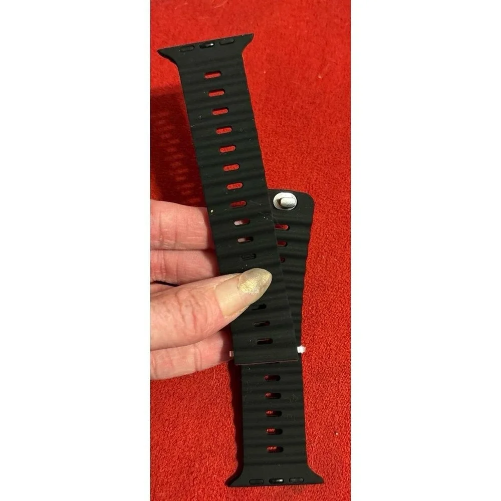 NEW Red & Black Silicone Magnetic Ocean Band for Apple Watch 42mm/44mm/45mm
